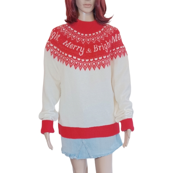 Holiday Time Merry & Bright Christmas Sweater - Picture 3 of 8